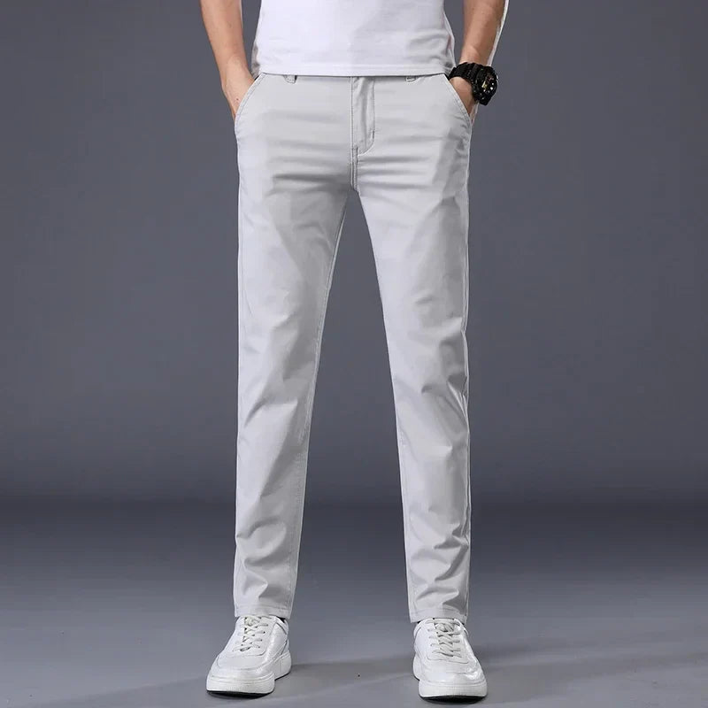 Thin Men's Casual Classic Straight Slim Fit Pants