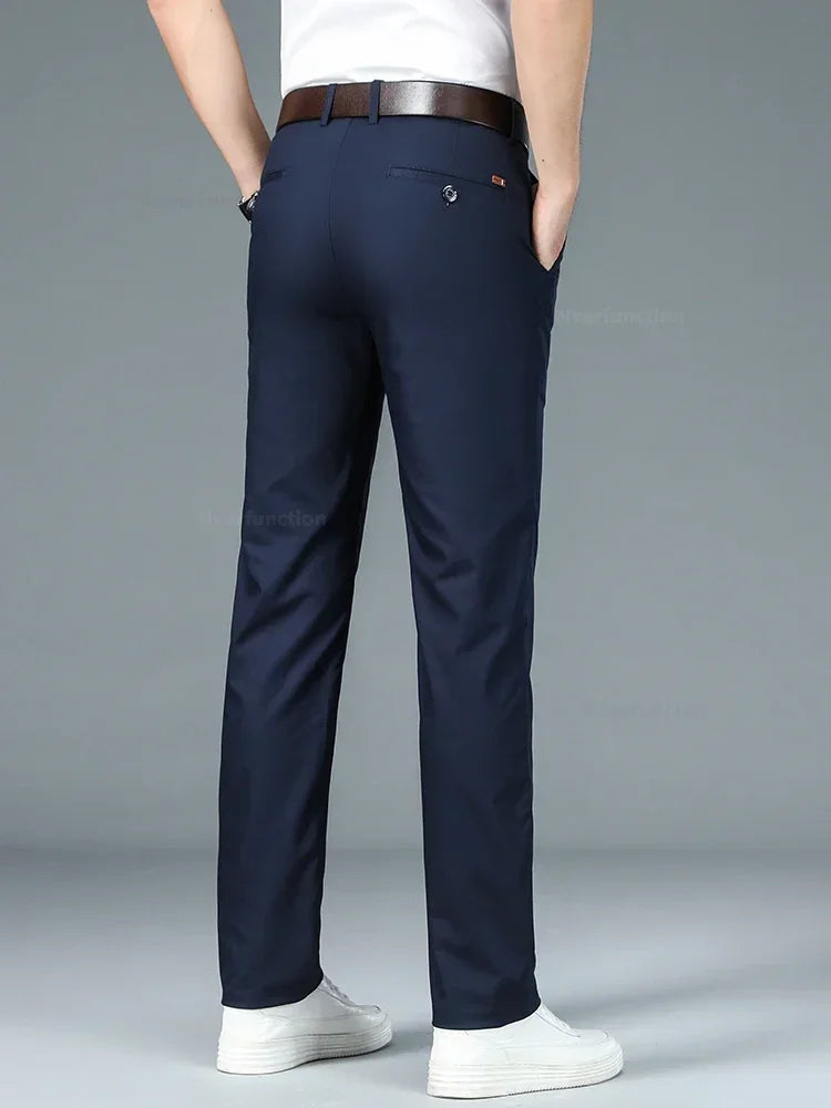 Men Straight Classic Fashion Casual Breathable Formal Trouser