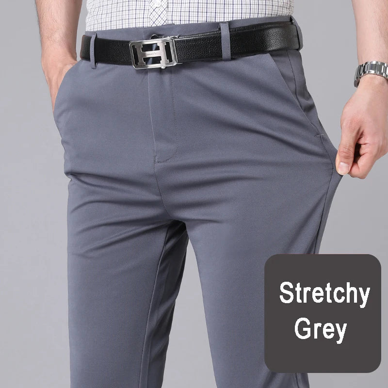 Male Smart Casual Pants Stretchy Sports Men's Fast Dry Trousersy Work Pants