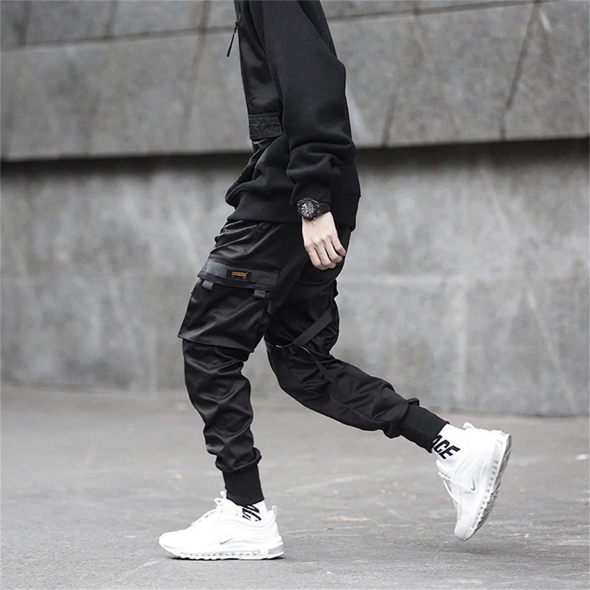 Black Hip Hop Cargo Pants