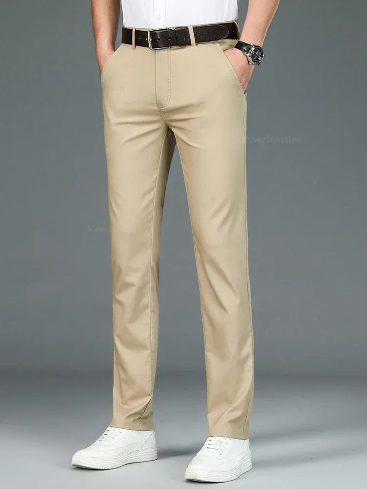 Straight Business Casual Pants Stylish Breathable Classic Trousers