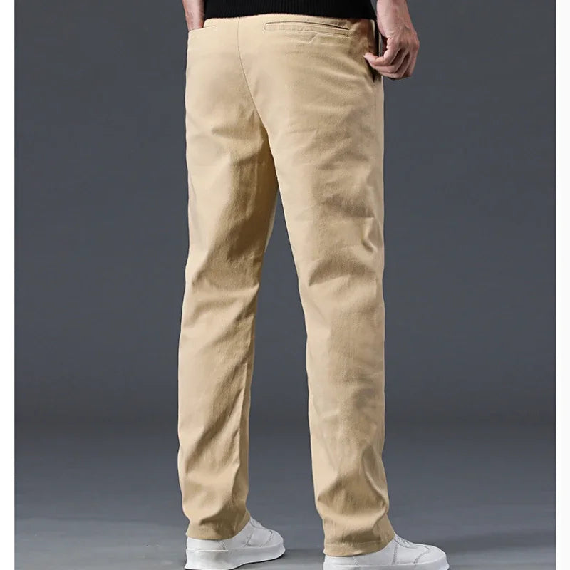 98% Cotton Men's Chinos & Casual Pants, Khaki Pants, Loose Straight , Streetwear Men ,Twill Pants,  Tall Men STRAIGHT Trousers