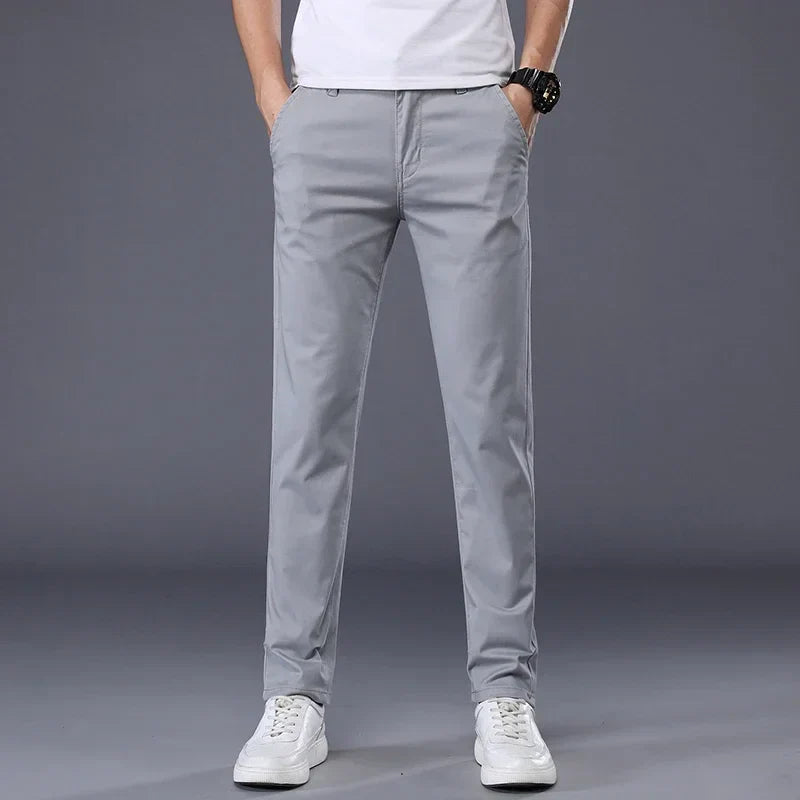 Thin Men's Casual Classic Straight Slim Fit Pants