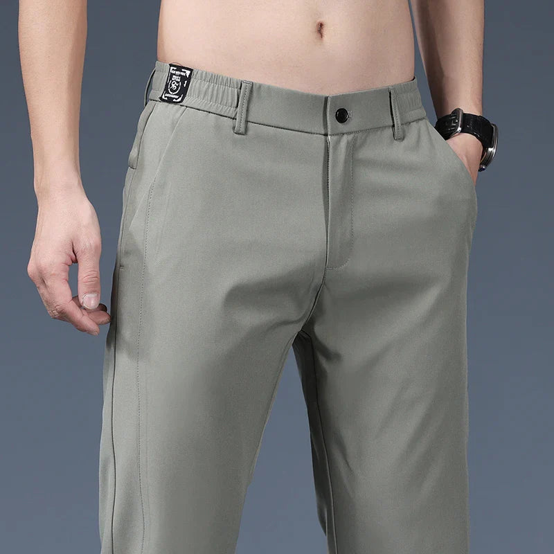 Business Casual Elastic Waist Smooth Trouser Suit Pants