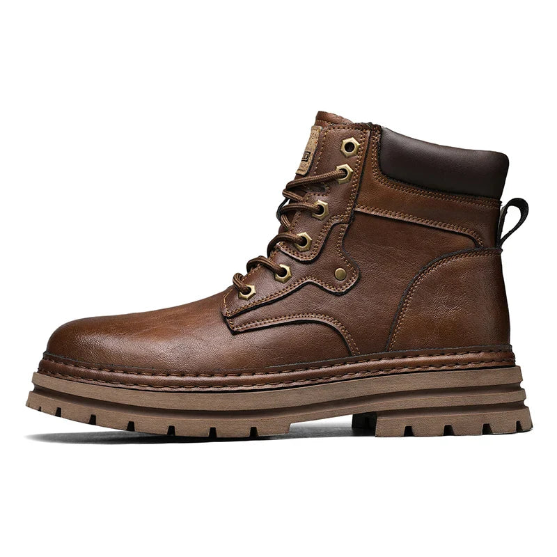 Camel Dynamic Men's High-top Mid-top Leather Shoes