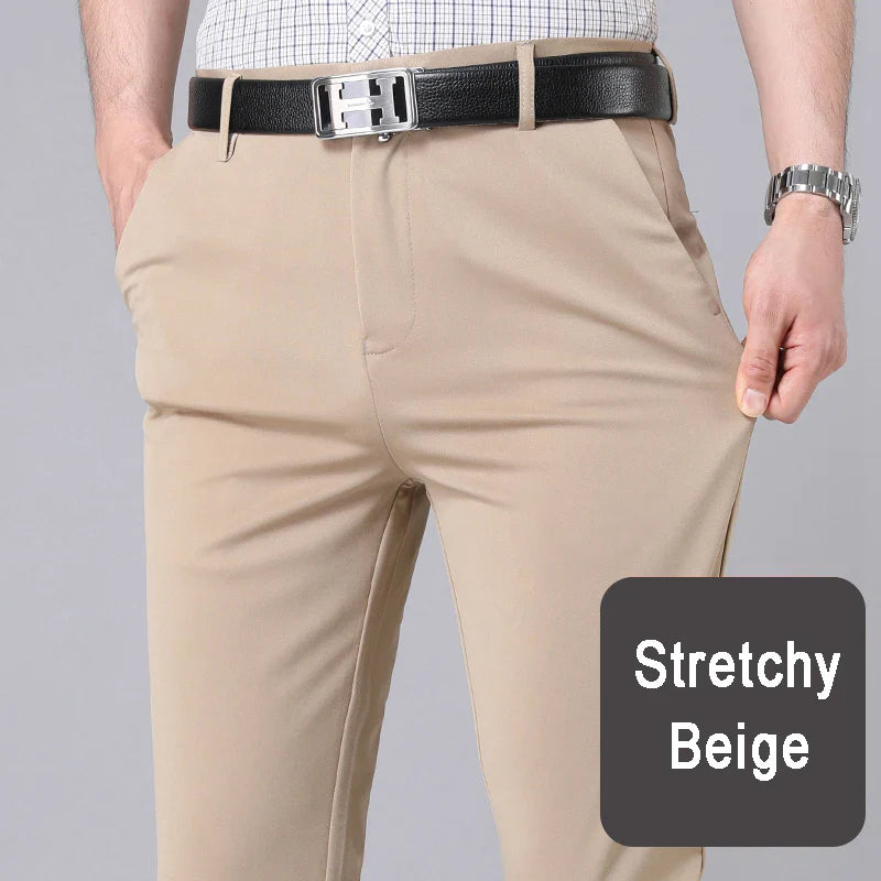 Male Smart Casual Pants Stretchy Sports Men's Fast Dry Trousersy Work Pants
