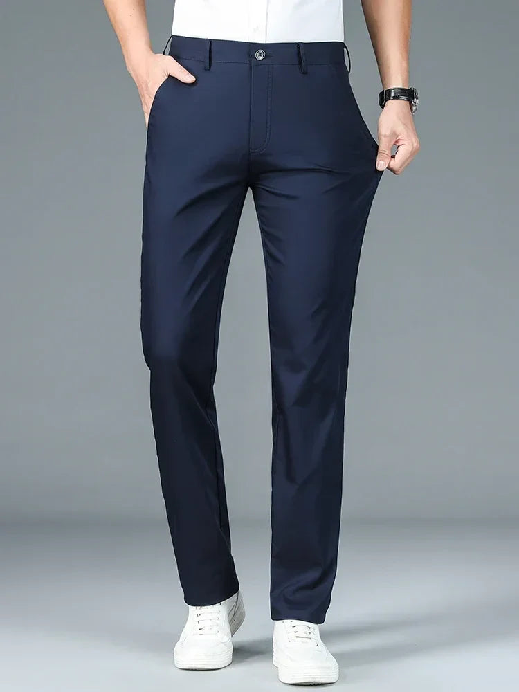 Men Straight Classic Fashion Casual Breathable Formal Trouser